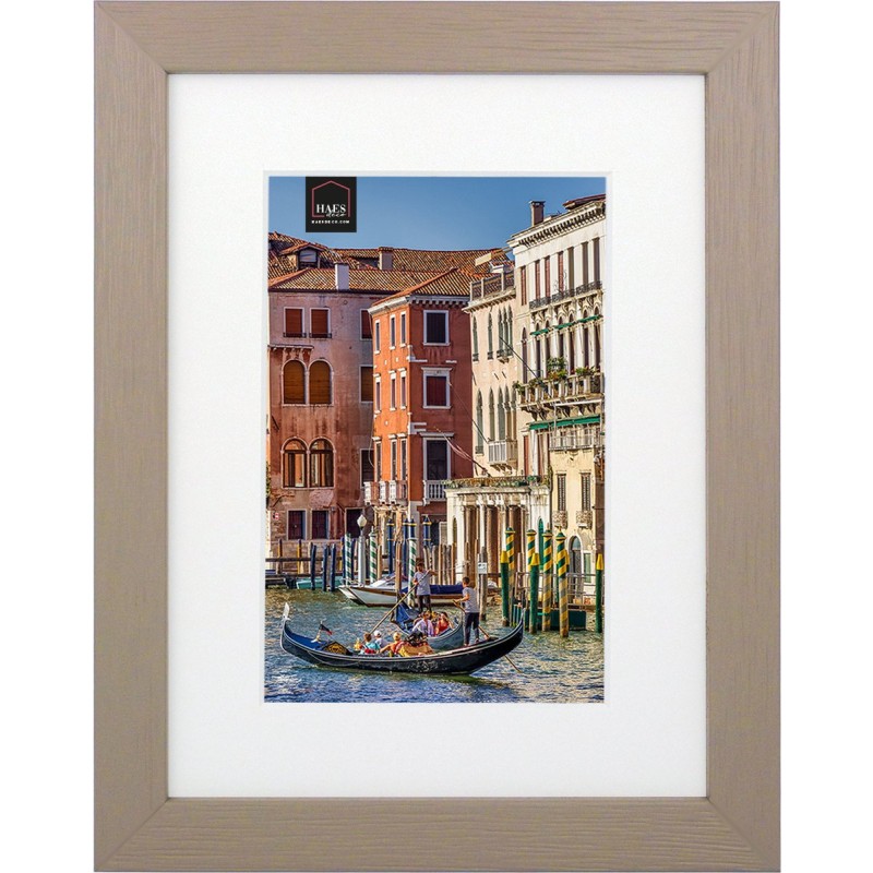 Haes Deco Houten Fotolijst met Passe-partout Venezia bruin voor 1 foto formaat 7x10 of 10x15 -SP12815