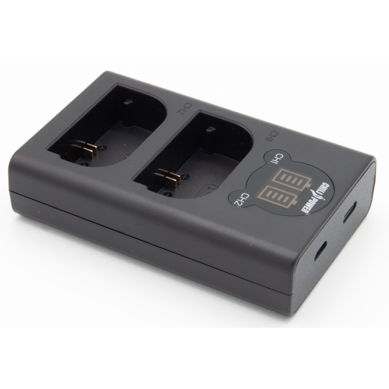 ChiliPower Canon LP-E6 / LP-E6N / LP-E6NH / LP-E6P dubbellader voor 2 accu's (tegelijk)