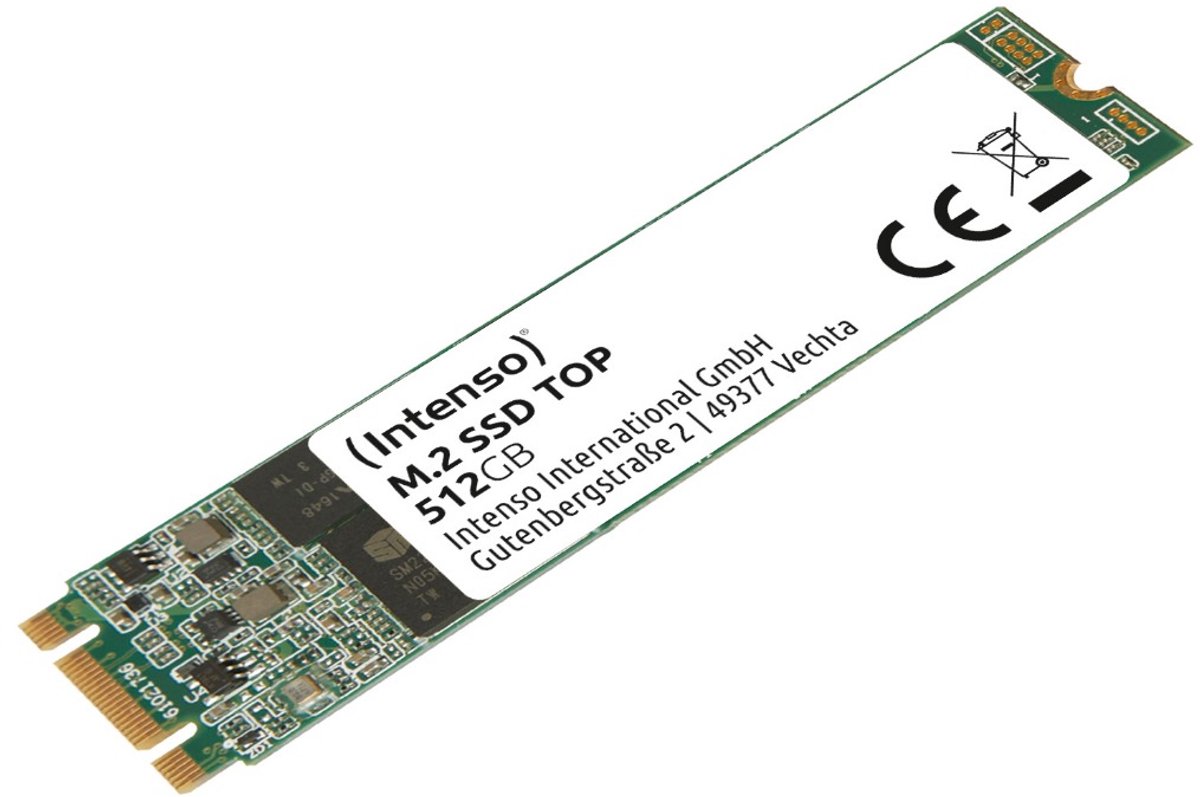 (Intenso) M.2 SSD SATA III Top - Interne SSD - 2280 - SATA III - 512GB - 550MB/s (3832450)