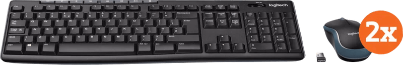 Logitech MK270 Draadloos Toetsenbord en Muis QWERTY 2-Pack
