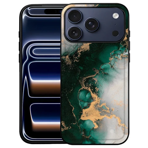 Backcover hoesje iPhone 18 Pro Max Marmer Groen