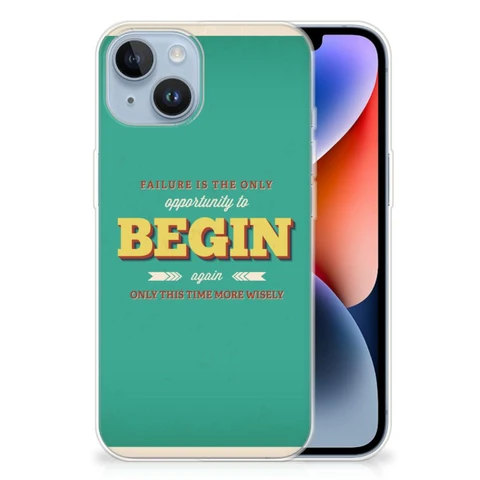 Apple iPhone 14 | Siliconen hoesje | met naam Quote Begin