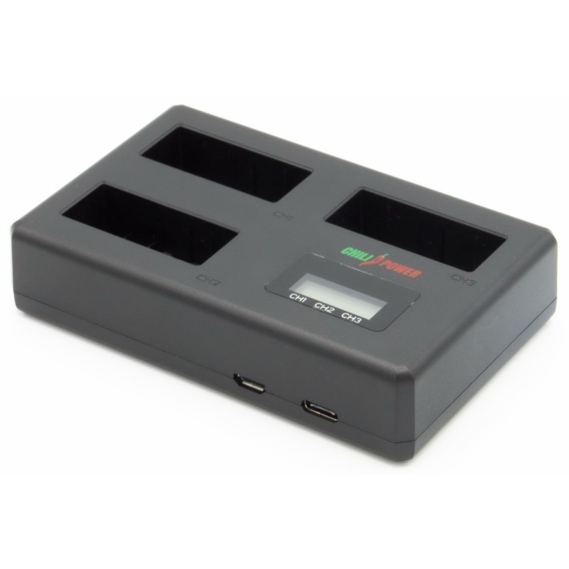 ChiliPower Canon LP-E8 Triple Lader - Laadt 3 accu's, ook tegelijkertijd