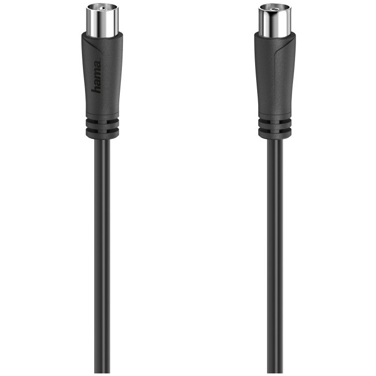 Hama Antennekabel, coax-stekker - coax-koppeling, 3,0 m, 90 dB, zwart TV accessoire Zwart