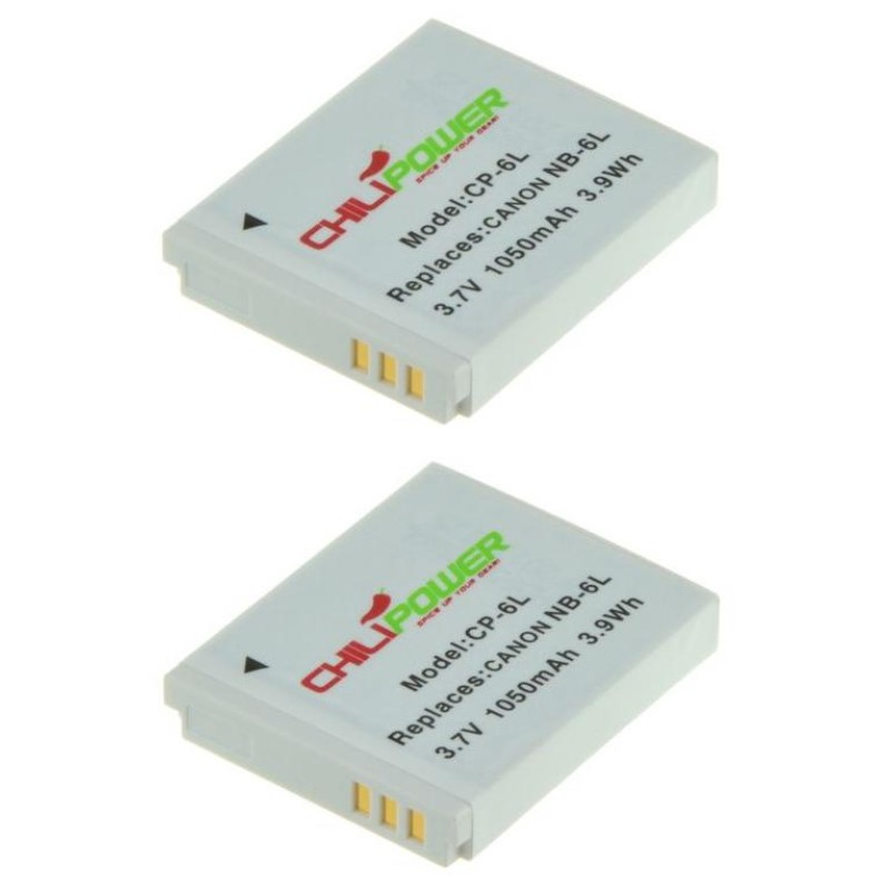 ChiliPower NB-6L accu voor Canon - 1000Ah - 2-Pack