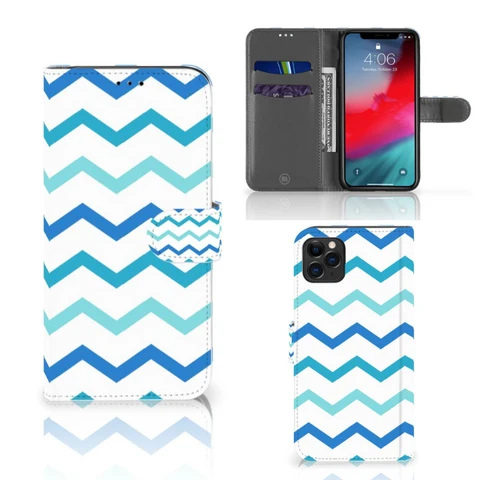 Apple iPhone 11 Pro Max | Telefoon Hoesje | Zigzag Blauw