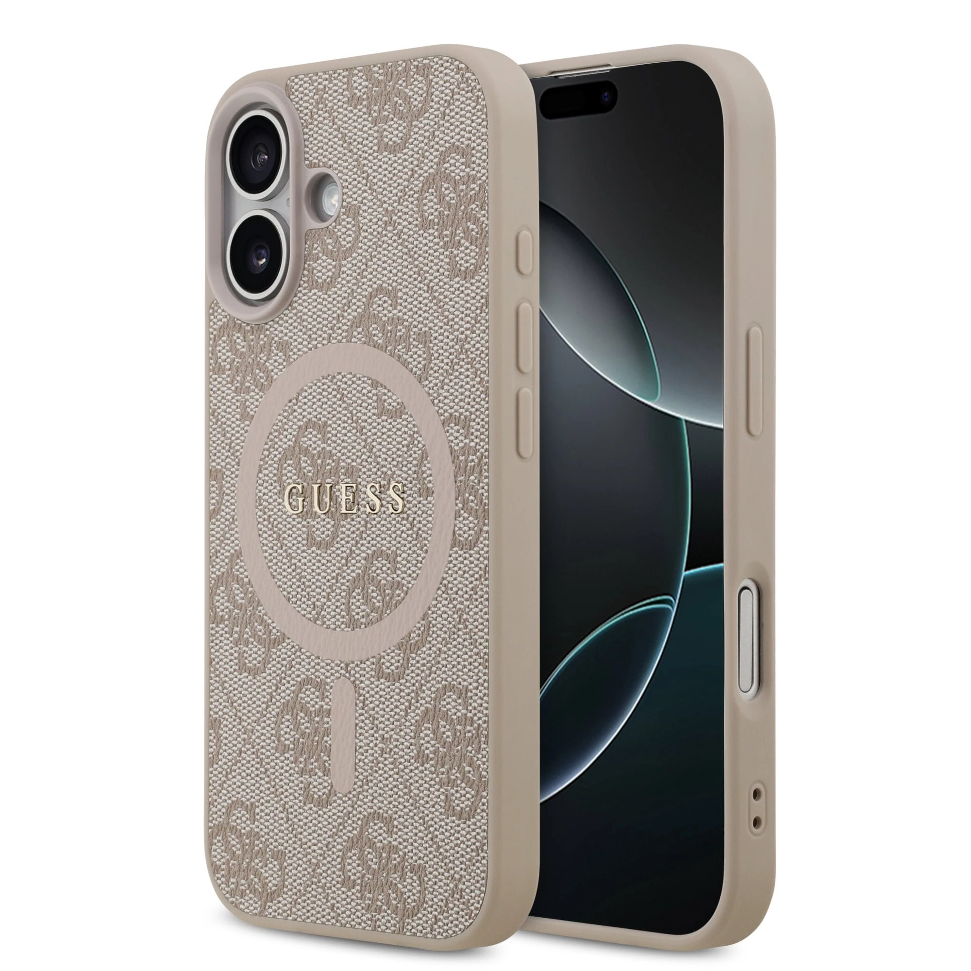 Guess PU Leather 4G MagSafe Hoesje iPhone 17 - Roze