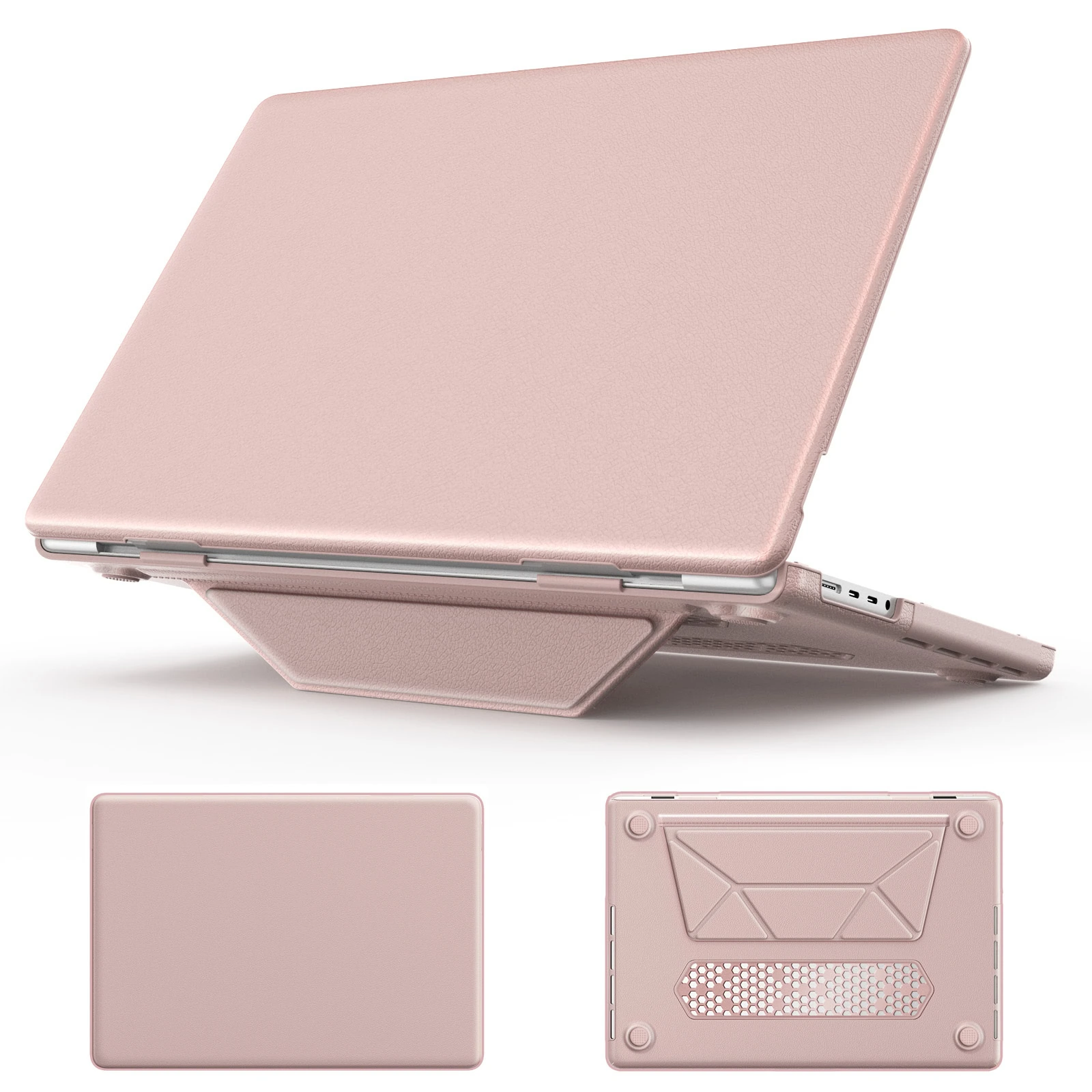 Turtle Shift vegan leer Laptopcover MacBook Pro 16 inch 2026 / 2025 / 2023 / 2021 - Roze