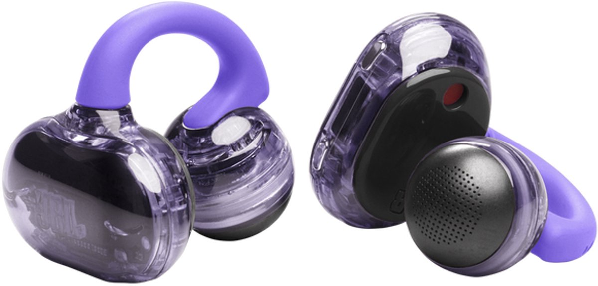JBL Soundgear Clips - Open ear Oortjes - Oortjes Draadloos - Sport Oordopjes - Bluetooth - Sporten - Hardlopen - 32 uur - Spatwaterdicht - IP54 - Oorclips - Paars