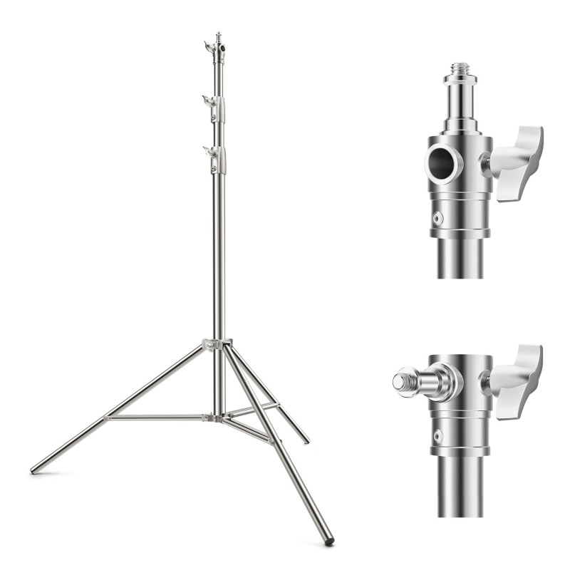 K&F Concept heavy duty lichtstatief 2.8m roestvrij staal voor studio en fotografie