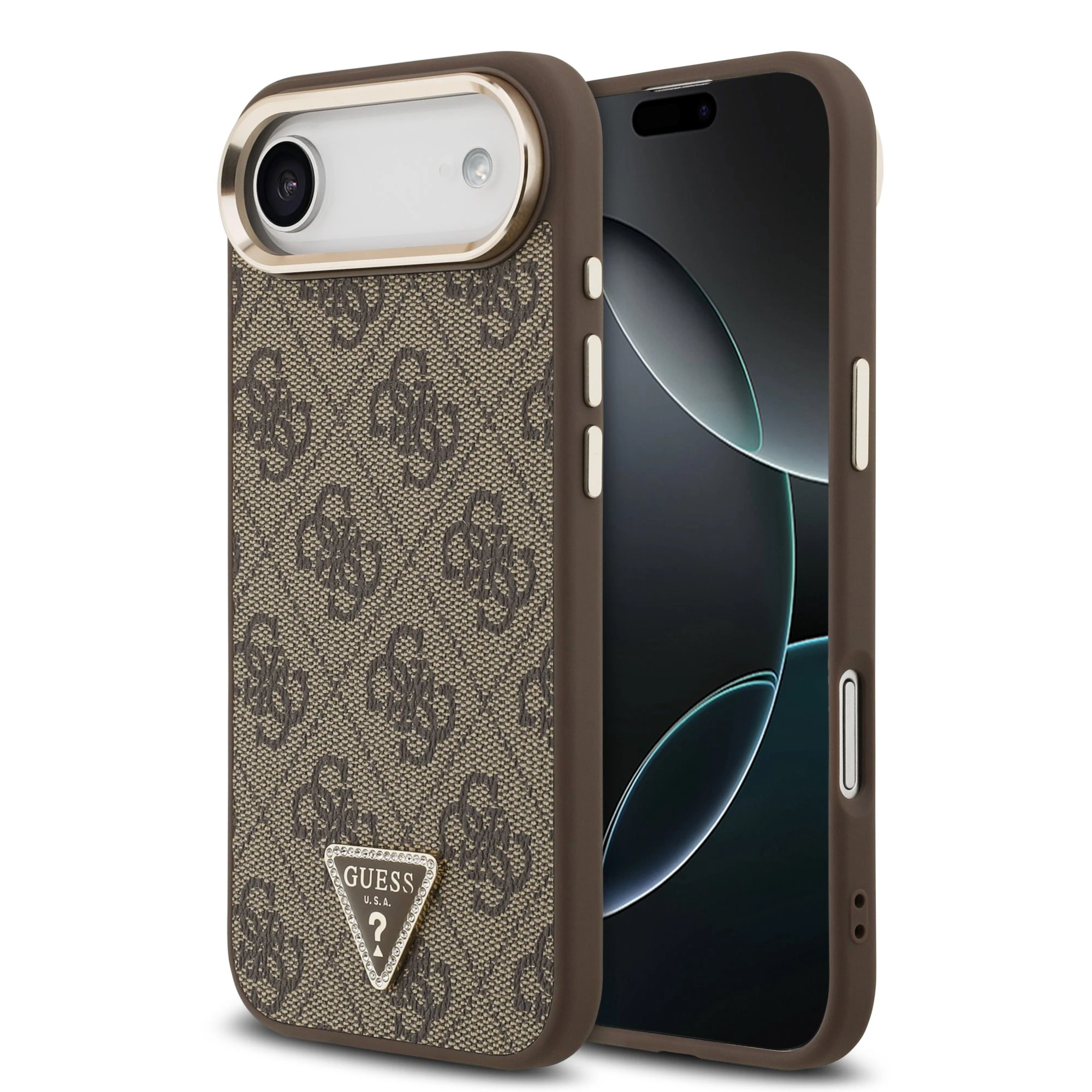 Guess 4G Triangle Logo iPhone Air hoesje met MagSafe - Bruin