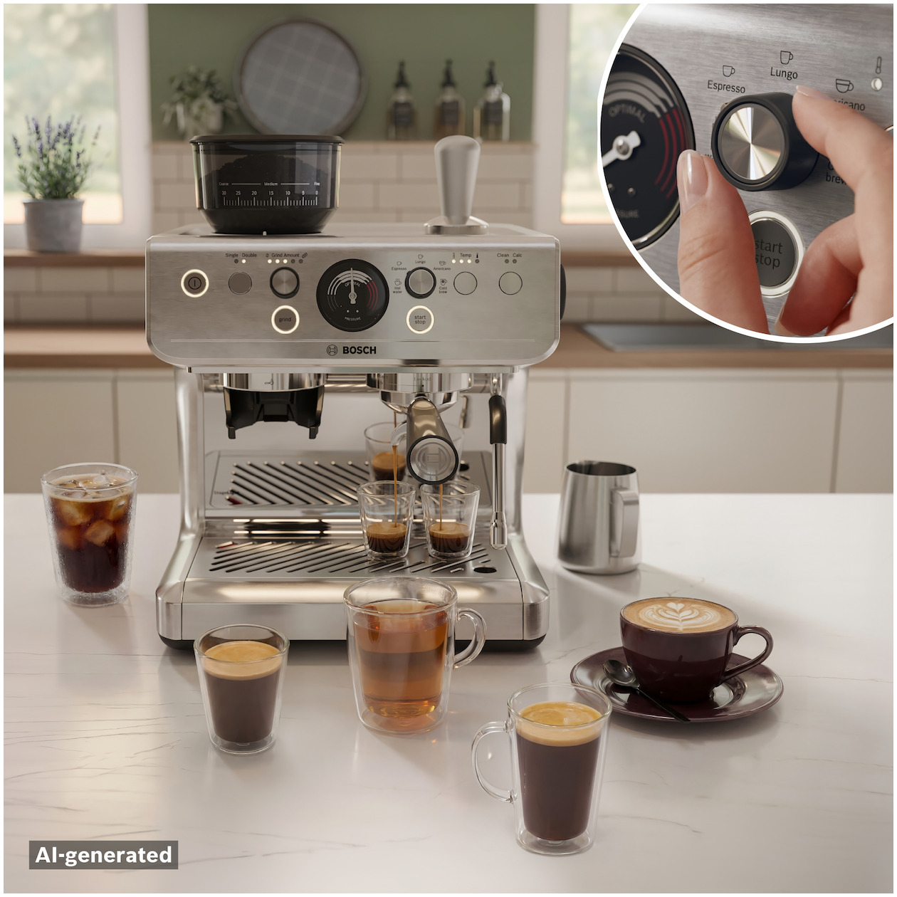 Bosch PFE403B3 Espresso apparaat Grijs