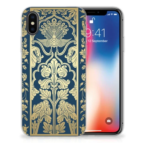 Apple iPhone X | Xs | Flexibel TPU Case | Beige Flowers
