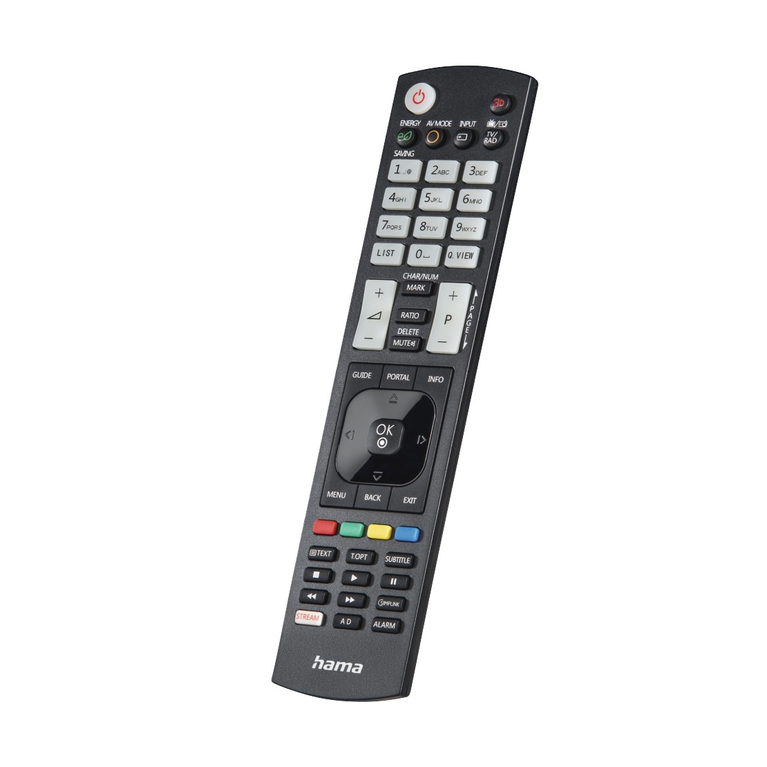 Hama Universal Remote Control voor LG TVs IR Teachable Illuminating Buttons Afstandsbediening Zwart