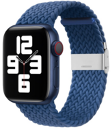 Braided nylon bandje - Blauw - Geschikt voor Apple Watch 44mm / 45mm / 46mm / 49mm