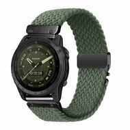 Braided nylon band met parachute sluiting - Groen - Garmin Fenix 9 / 9 pro - 43mm