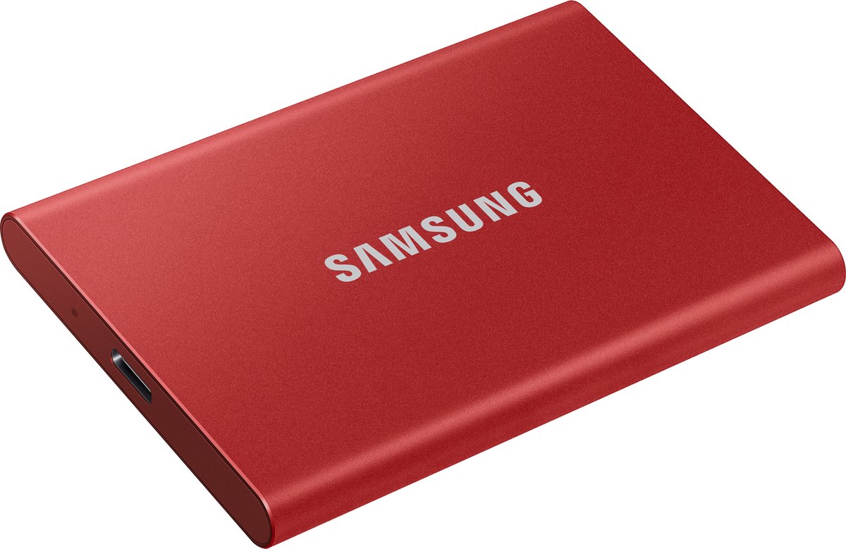 Samsung Portable T7 - Externe SSD - USB C 3.2 - Inclusief USB C en USB A kabel - 500 GB - Rood