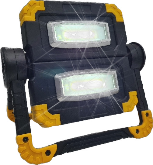 Dubbele LED werklamp met accu 2x10W 1200 lumen
