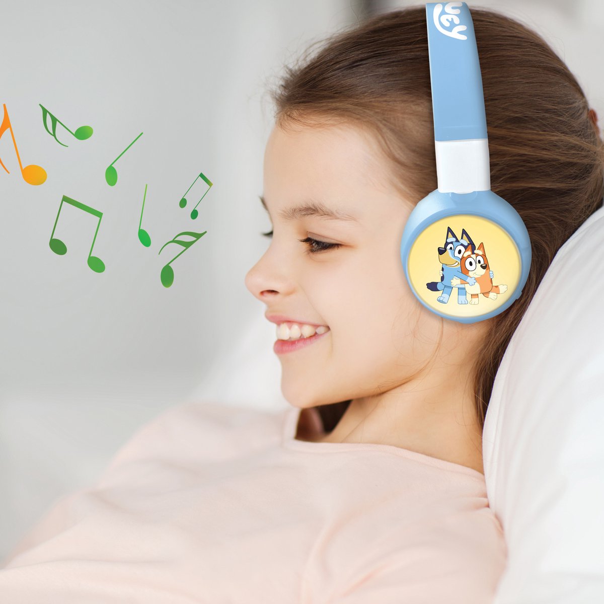 2-in-1 Bluetooth® en Bedrade comfortabele opvouwbare Koptelefoon met veilige volumebeperking Bluey Design