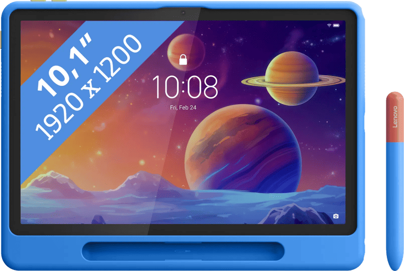 Lenovo Tab 64GB Wifi Grijs met Kids Cover en Stylus