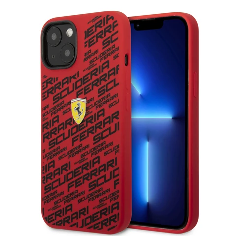 Ferrari iPhone 14 Pro Hardcase Backcover - Scuderia All-Over - Rood