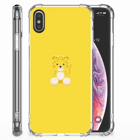 Apple iPhone X | Xs Stevig | Bumper Hoesje | Baby Leopard