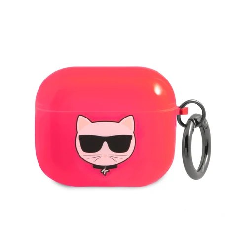 Karl Lagerfeld Airpods 3 Case - Fluorescent - Choupette - Roze