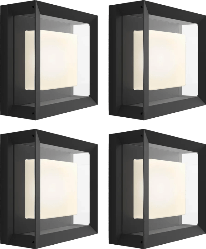 Philips Hue Econic muurlamp White and Color Zwart modern 4-pack