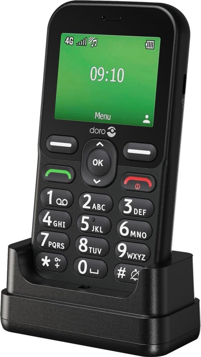 4G mobiele telefoon - voor SLECHTHORENDEN en SLECHTZIENDEN - 35 dB versterking - E10 zwart - GSM