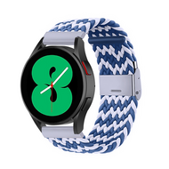 Braided nylon bandje - Blauw / wit - Garmin Vivoactive 6 / Vivoactive 5 / Vivoactive 3