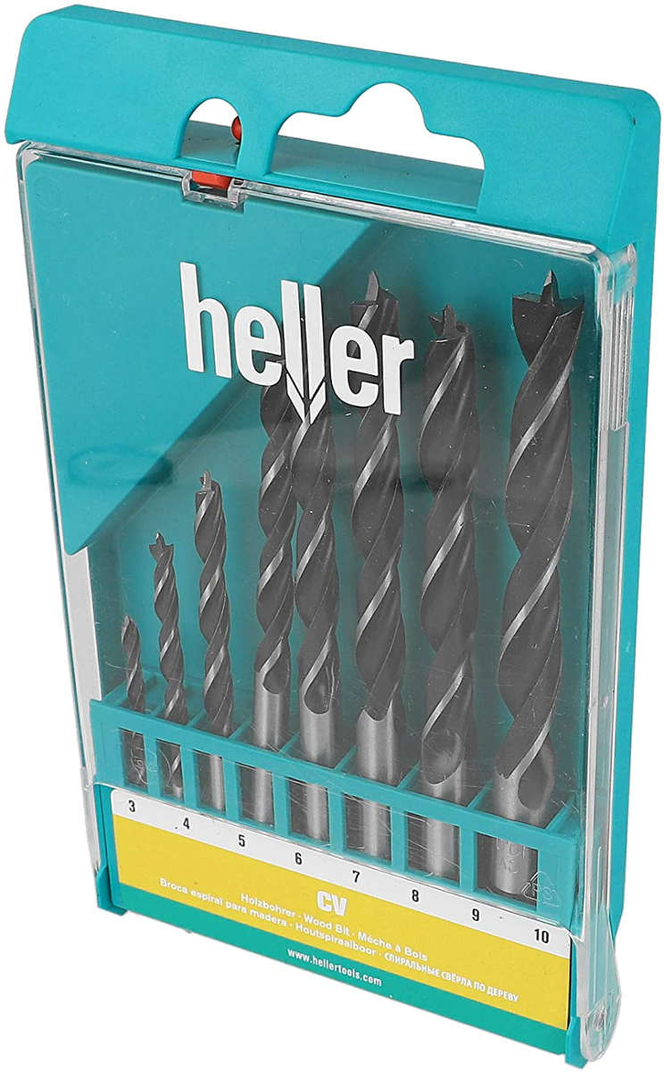 Heller houtspiraalborenset 3-10 mm