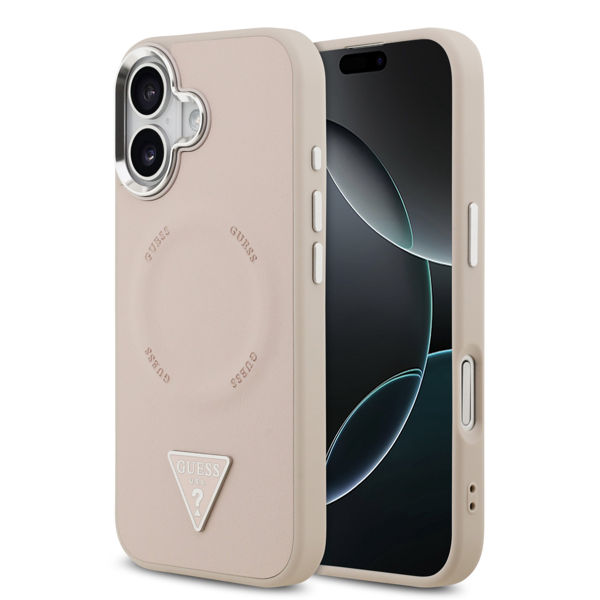 Guess Triangle Logo iPhone 17 hoesje met MagSafe - Roze