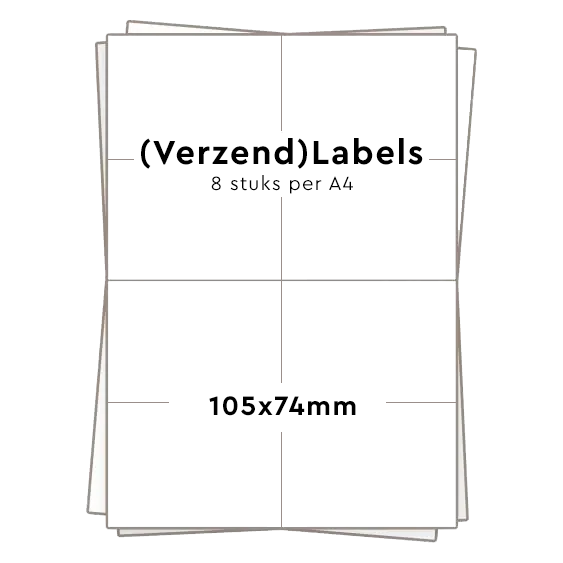 Huismerk 8 stickers per A4 (105x74mm)