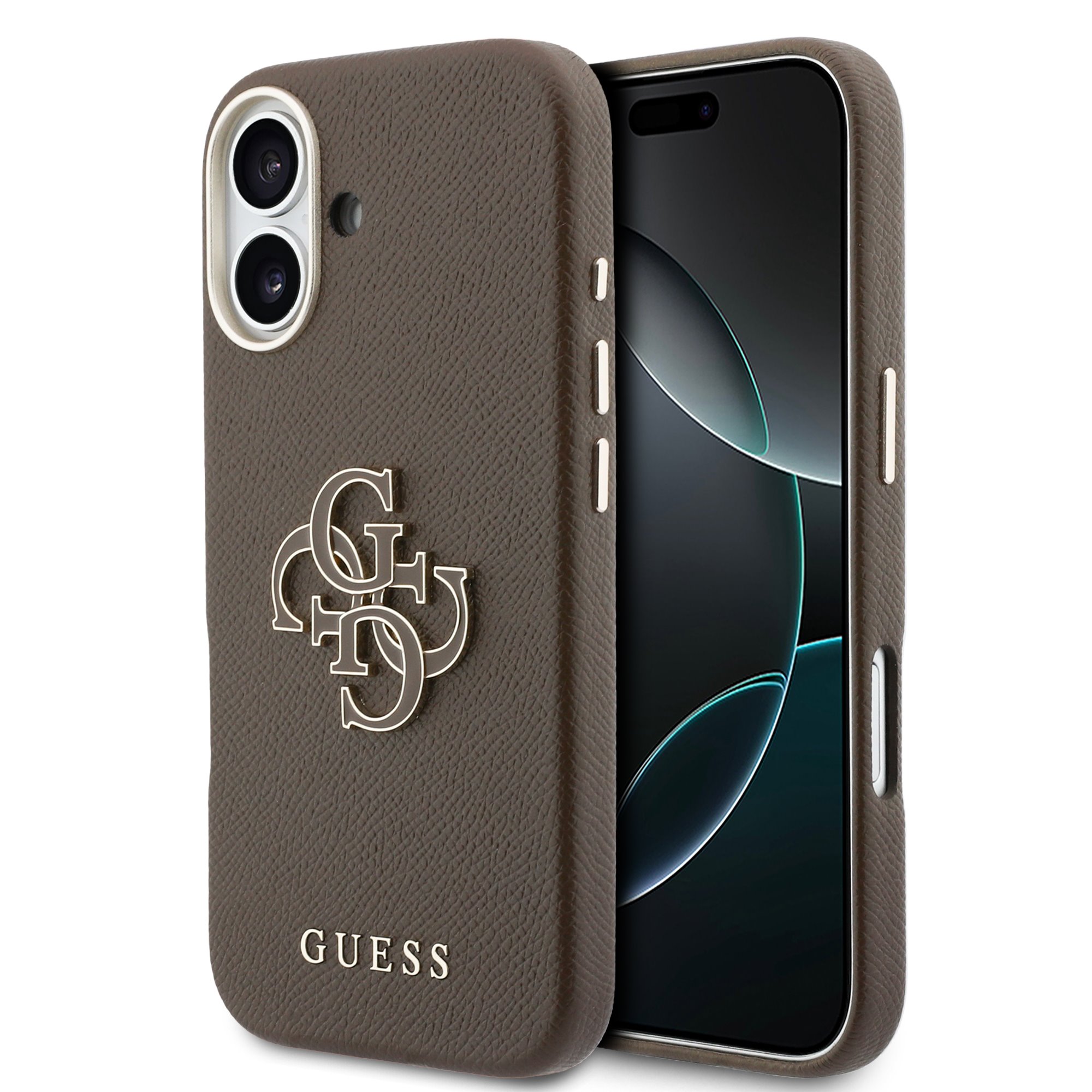 Guess PU Resin Logo Hoesje iPhone 17 - Bruin