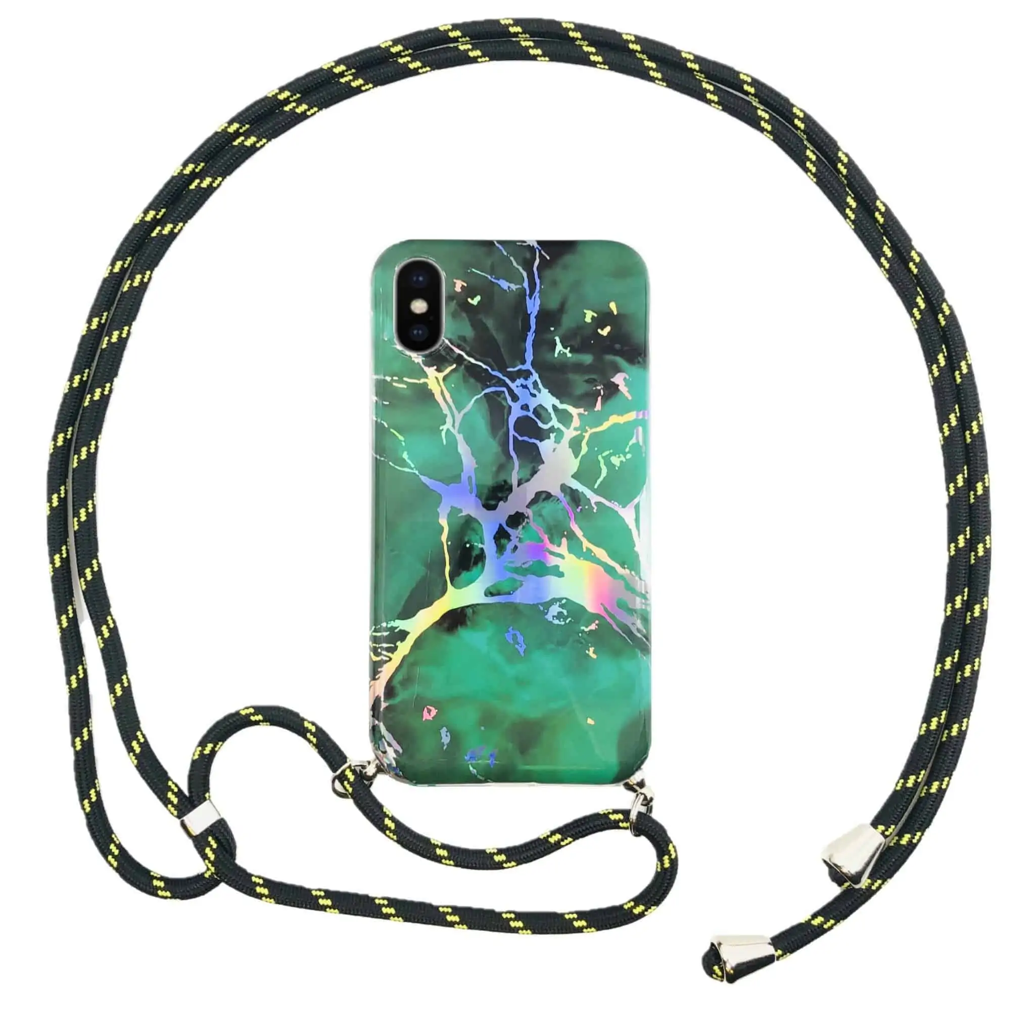 FONU Marmeren Achterkantje Met Koordje iPhone XS Max - Green