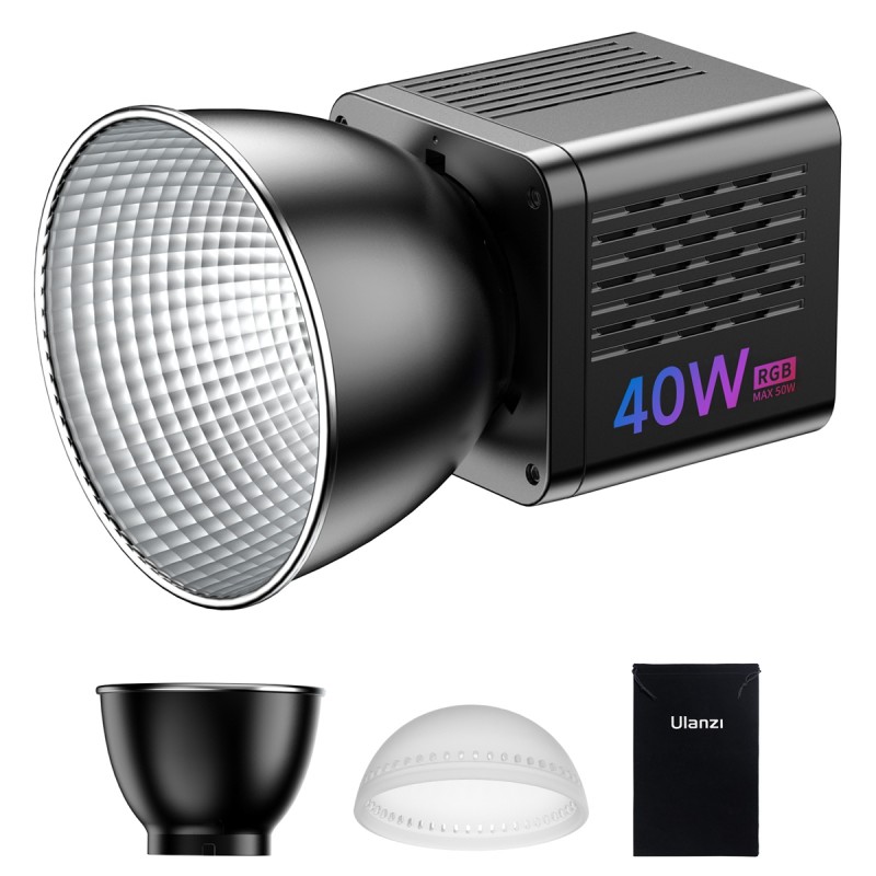 Ulanzi 40W RGB COB lamp met ingebouwde accu en USB-C oplaadmogelijkheid