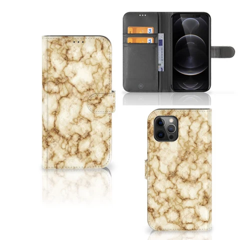 Apple iPhone 12 Pro Max | Bookcase | Marmer Goud