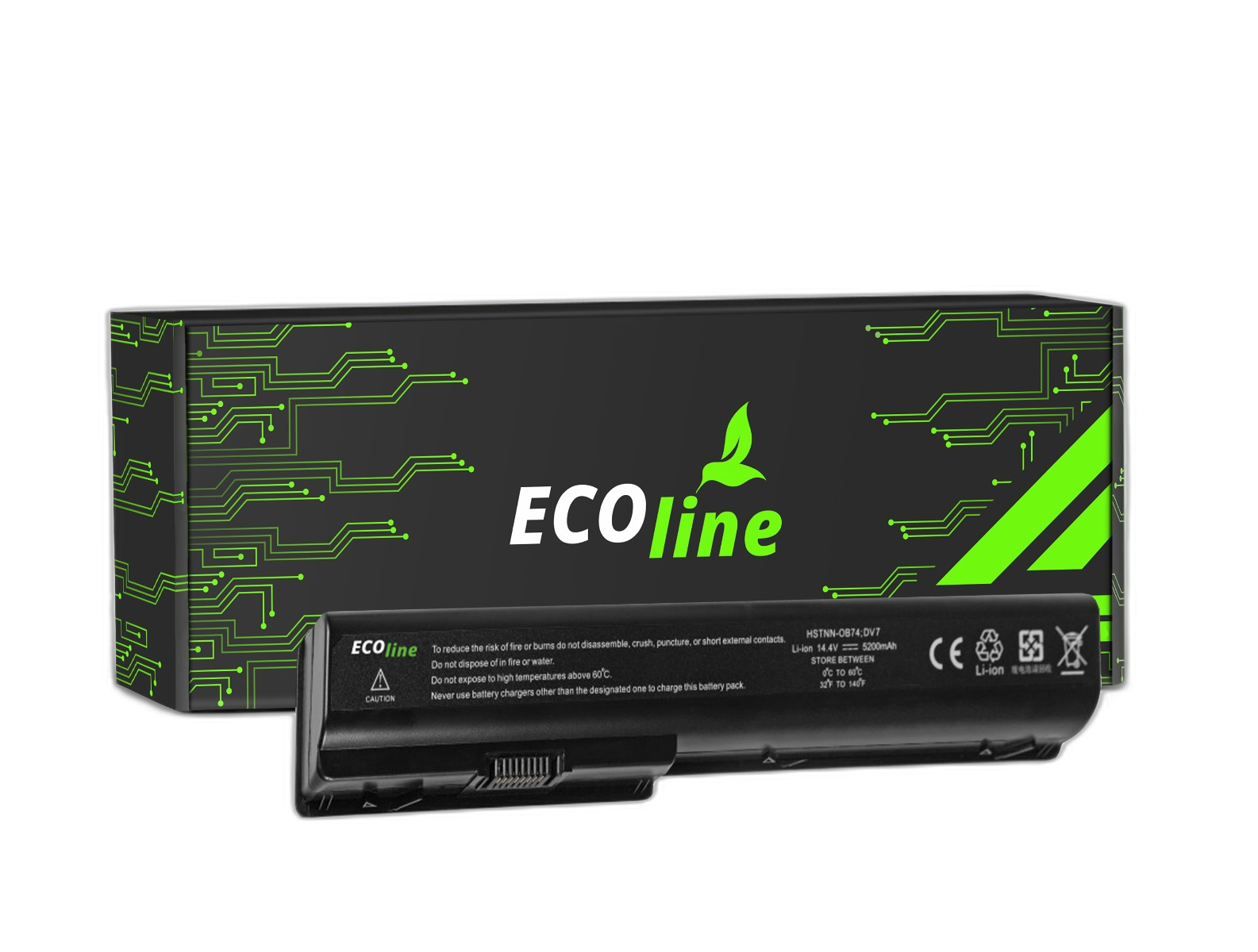 HSTNN-DB75 Batterij Geschikt voor de HP Pavilion HDX18 DV7 DV7T DV7Z DV8 / 14.4V 6600mAh