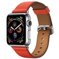 Classic lederen bandje - Oranje / bruin - Geschikt voor Apple Watch 44mm / 45mm / 46mm / 49mm