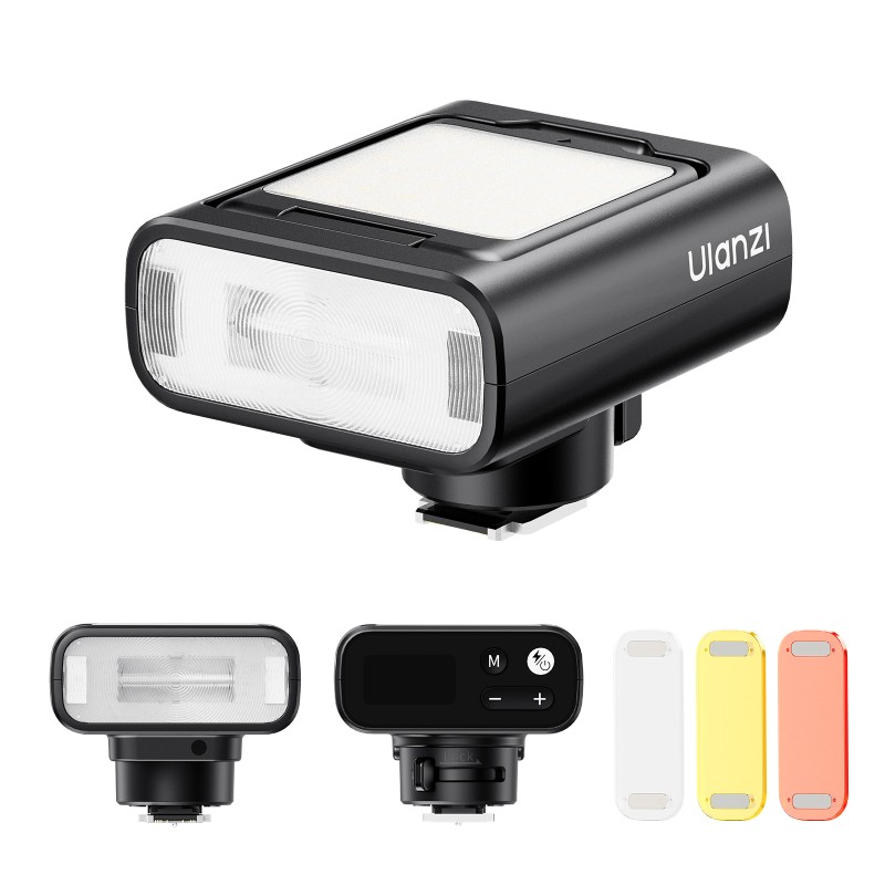 Ulanzi F16R camera-flitser en LED videolamp met kantelbare kop