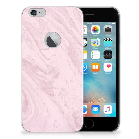 Apple iPhone 6 Plus | 6s Plus | Flexibel TPU | Siliconen hoesje | Marble Pink - Origineel Cadeau Vriendin