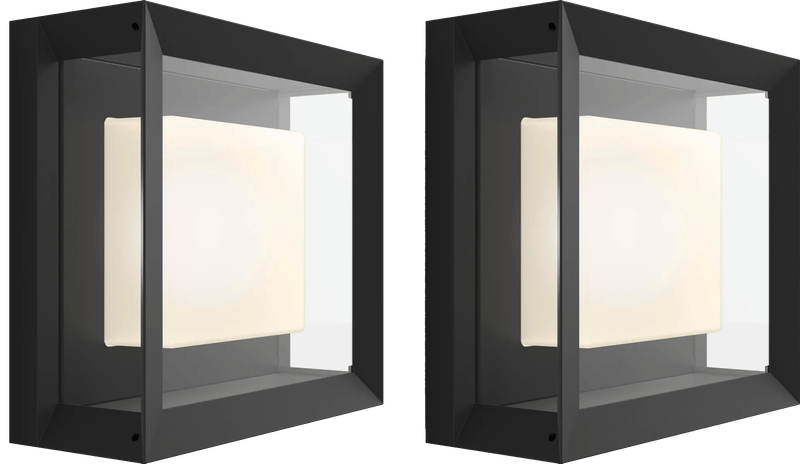 Philips Hue Econic muurlamp White and Color Zwart modern duo pack