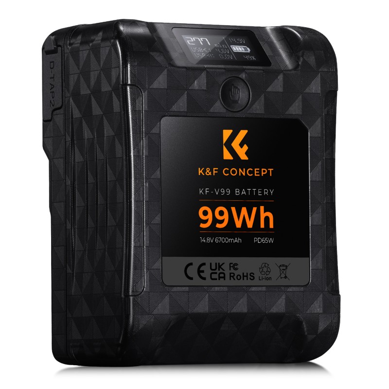 K&F Concept 99Wh V-mount accu voor professionele videoapparatuur