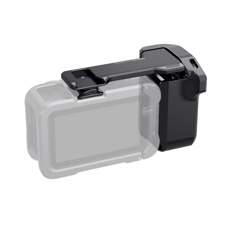 Telesin StreetGrip voor DJI Osmo Action 6 zonder cage met cold shoe en 1/4 inch schroefdraad