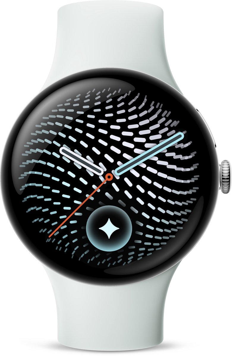Google Pixel Watch 5 - smartwatch - 45 mm - Wifi - Zilverkleurig/wit - sportbandje