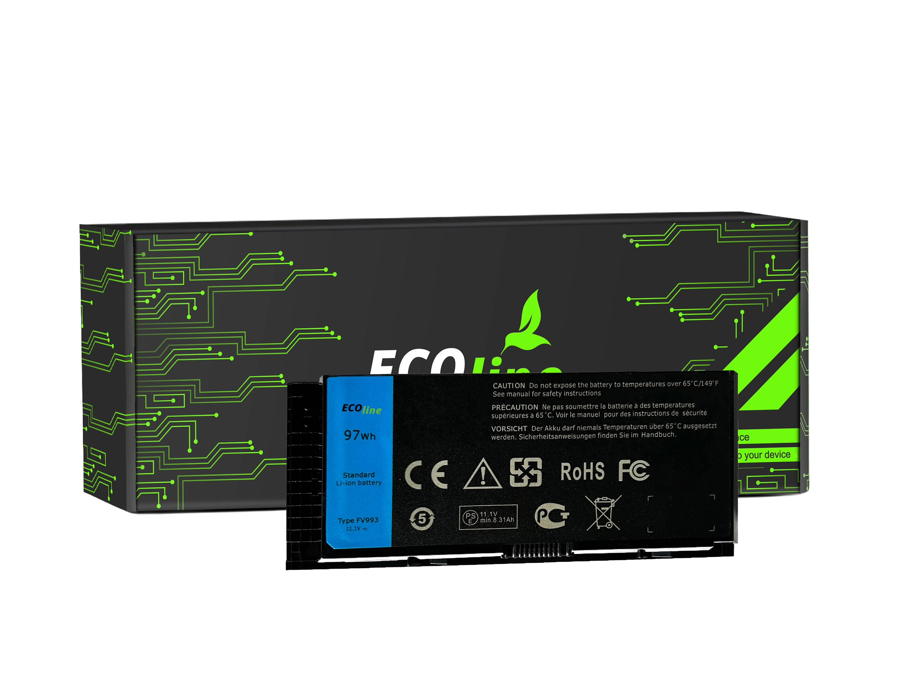 EcoLine - FV993 Batterij Compatibel Met De Dell Precision M4600 M4700 M4800 M6600 M6700 / 11.1V 4400mAh