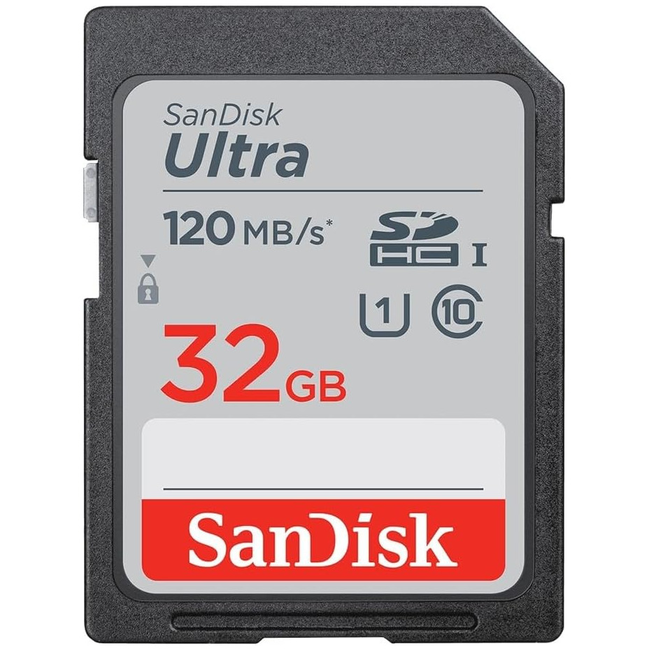 SanDisk SDHC Ultra 32GB 120MB/s CL10 - 3 pak SD-Kaart