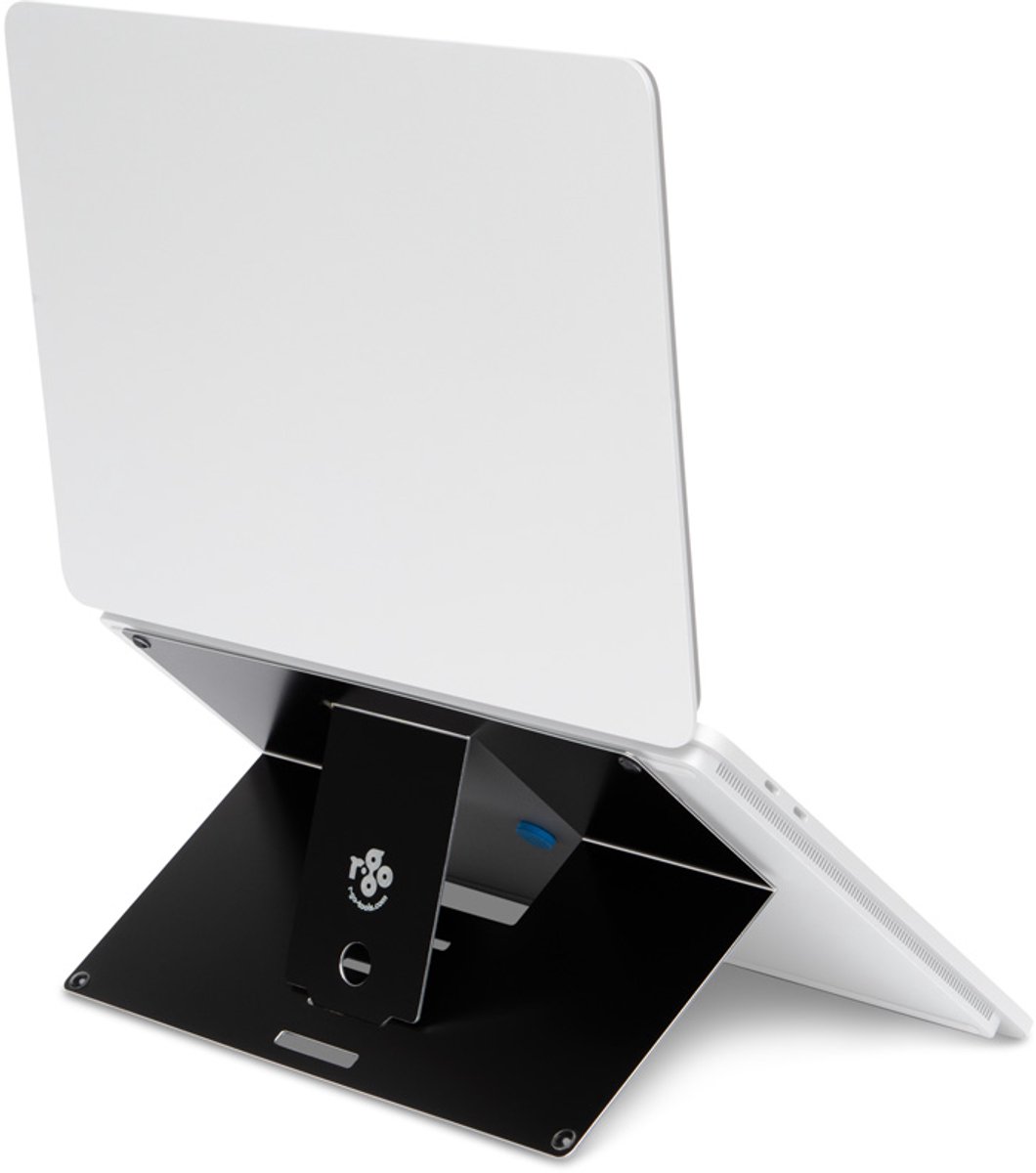 R-Go Riser Laptopstandaard Attachable - Verstelbaar - Geintegreerd met laptop - 10 t/m 22 inch - Aluminium - Zwart