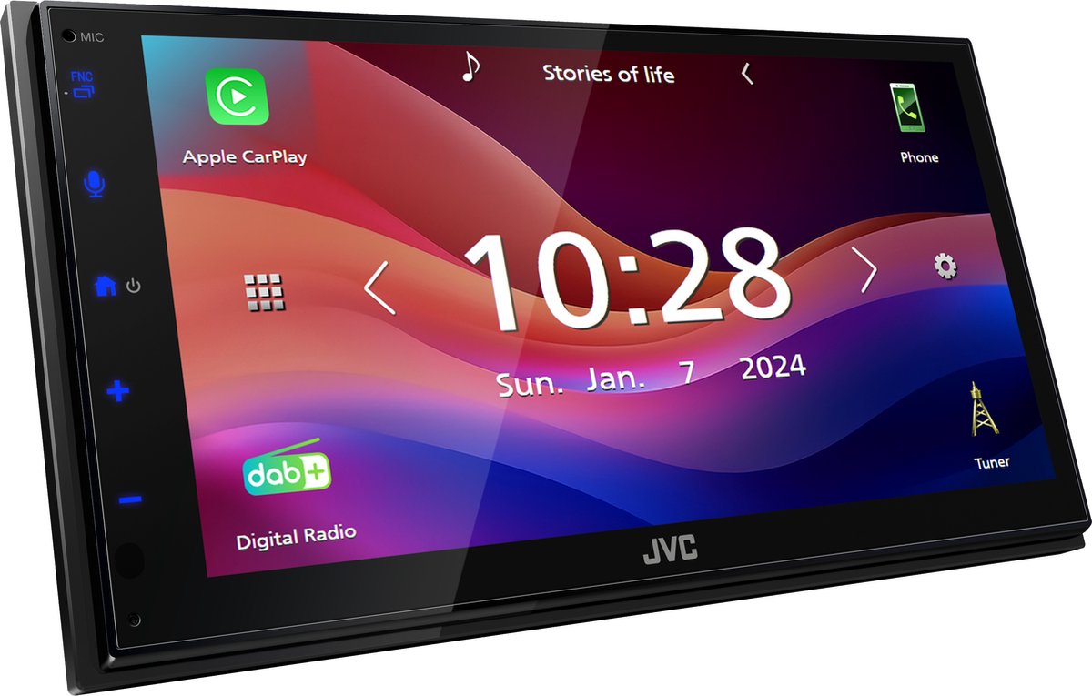 JVC KW-M595DBT Mechless' 2DIN AV DAB+ Receiver met 6.8" High Res scherm