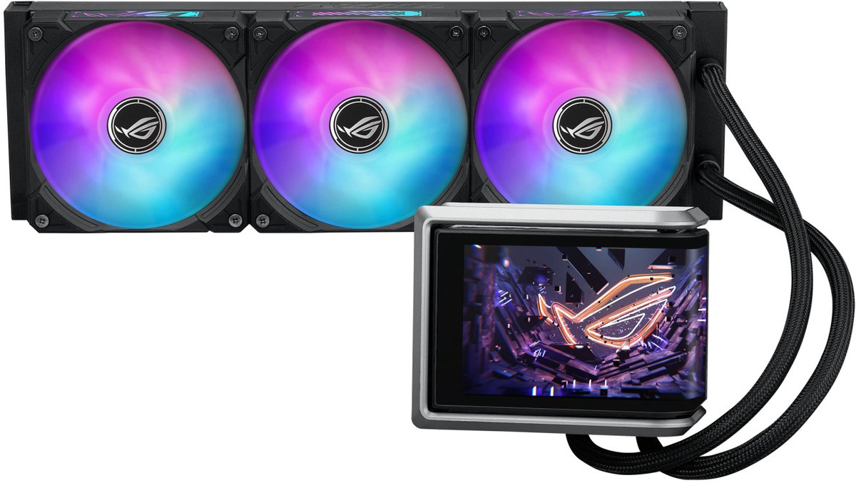 ASUS ROG Ryuo IV 360 ARGB - All-in-One Waterkoeler - 6,6 Inch Display - 360mm Radiator - ARGB Verlichting - Zwart